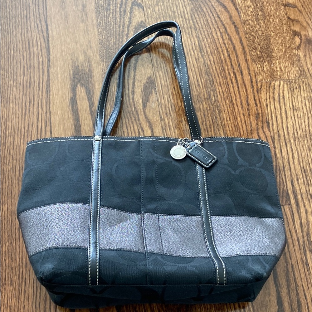 Coach Black and Gray Women's Tote Bag